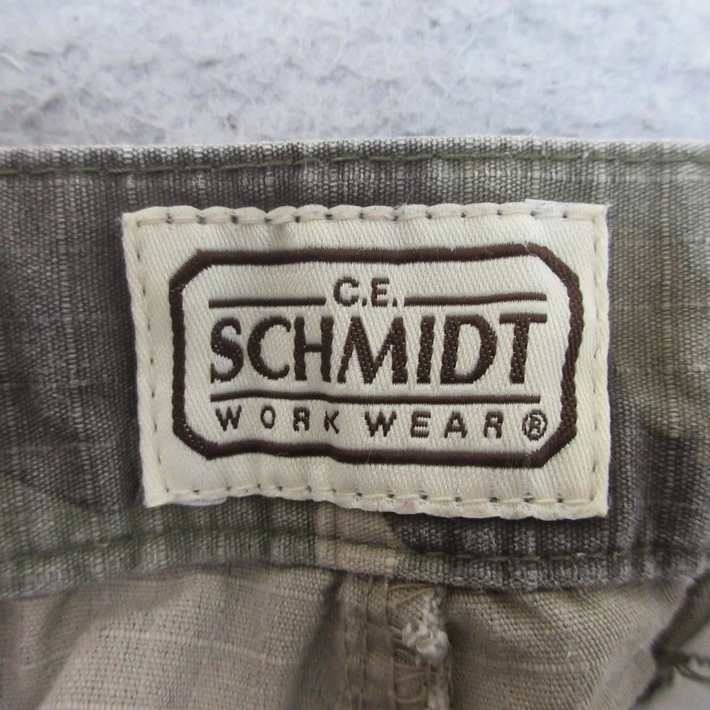 CE Schmidt Workwear Cargo Shorts Mens 40x11 Green Camo Cotton Ripstop Utility